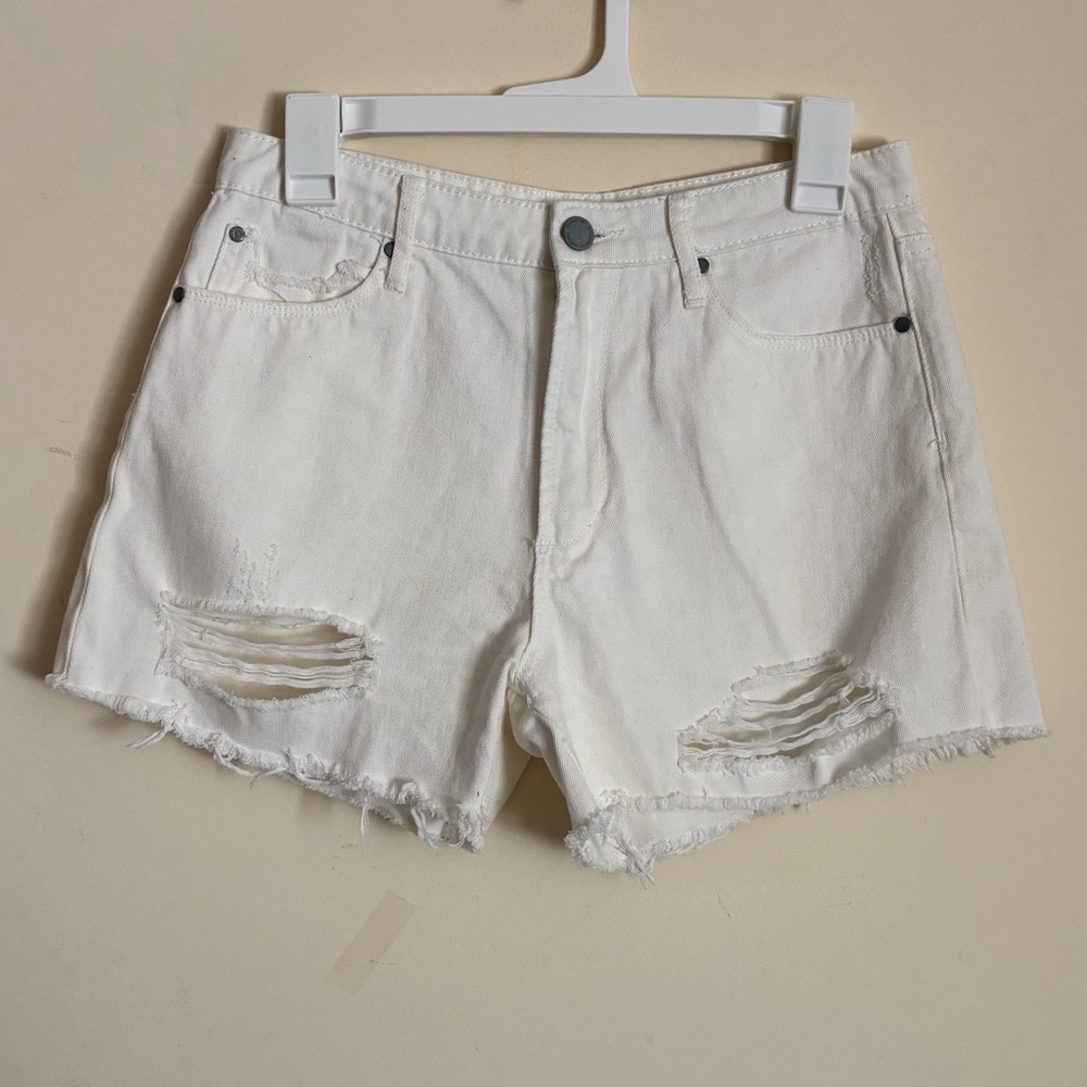 Articles of Society White Distressed Women's Denim Shorts